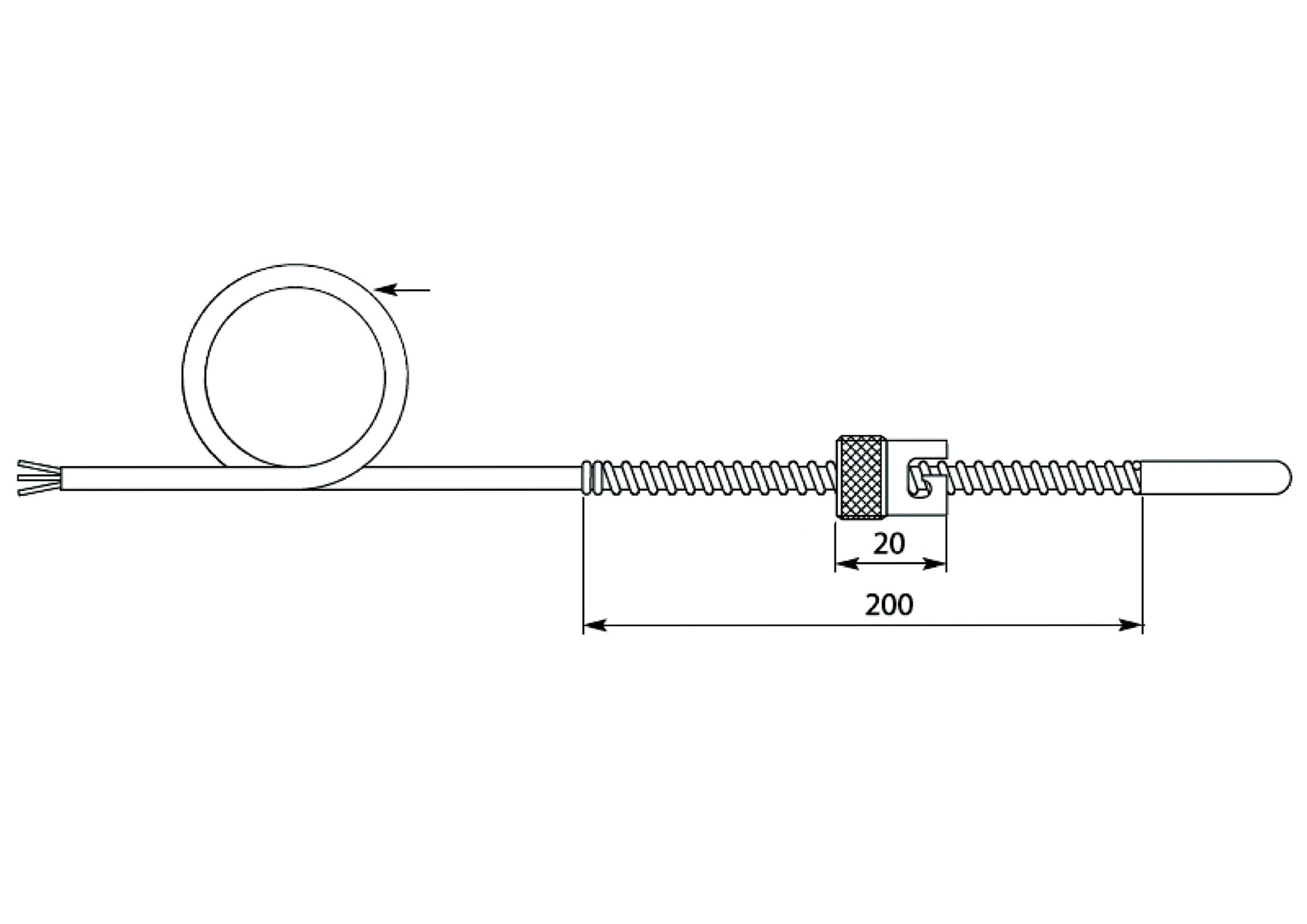 Plan de la sonde E11 fils à baïonette