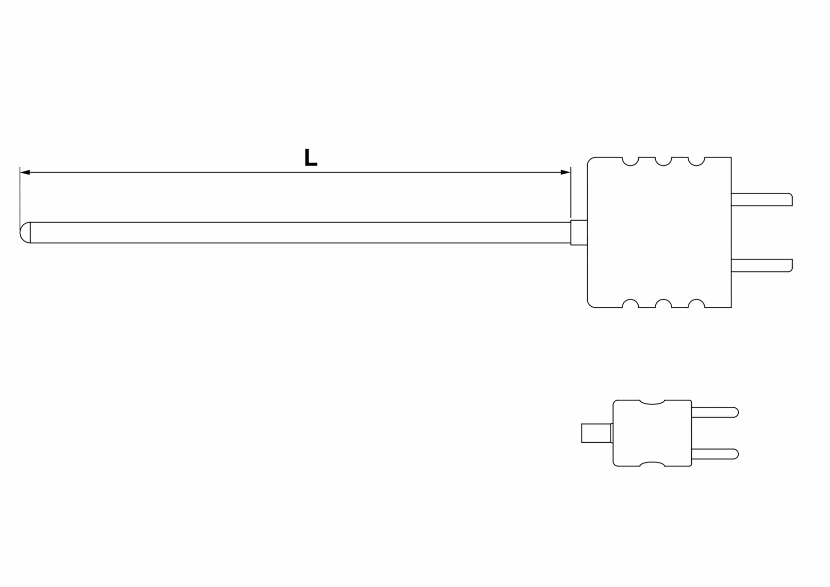 Plan de la sonde TC E1 E2 Connecteur