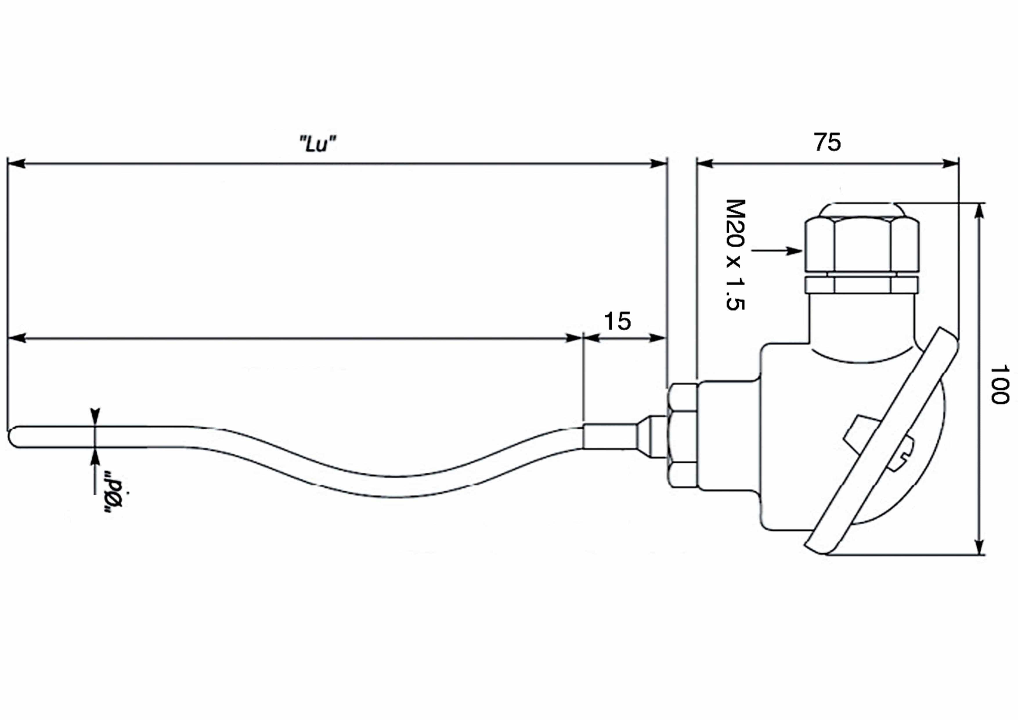 Plan de la sonde TC E5 Chemisée déformable