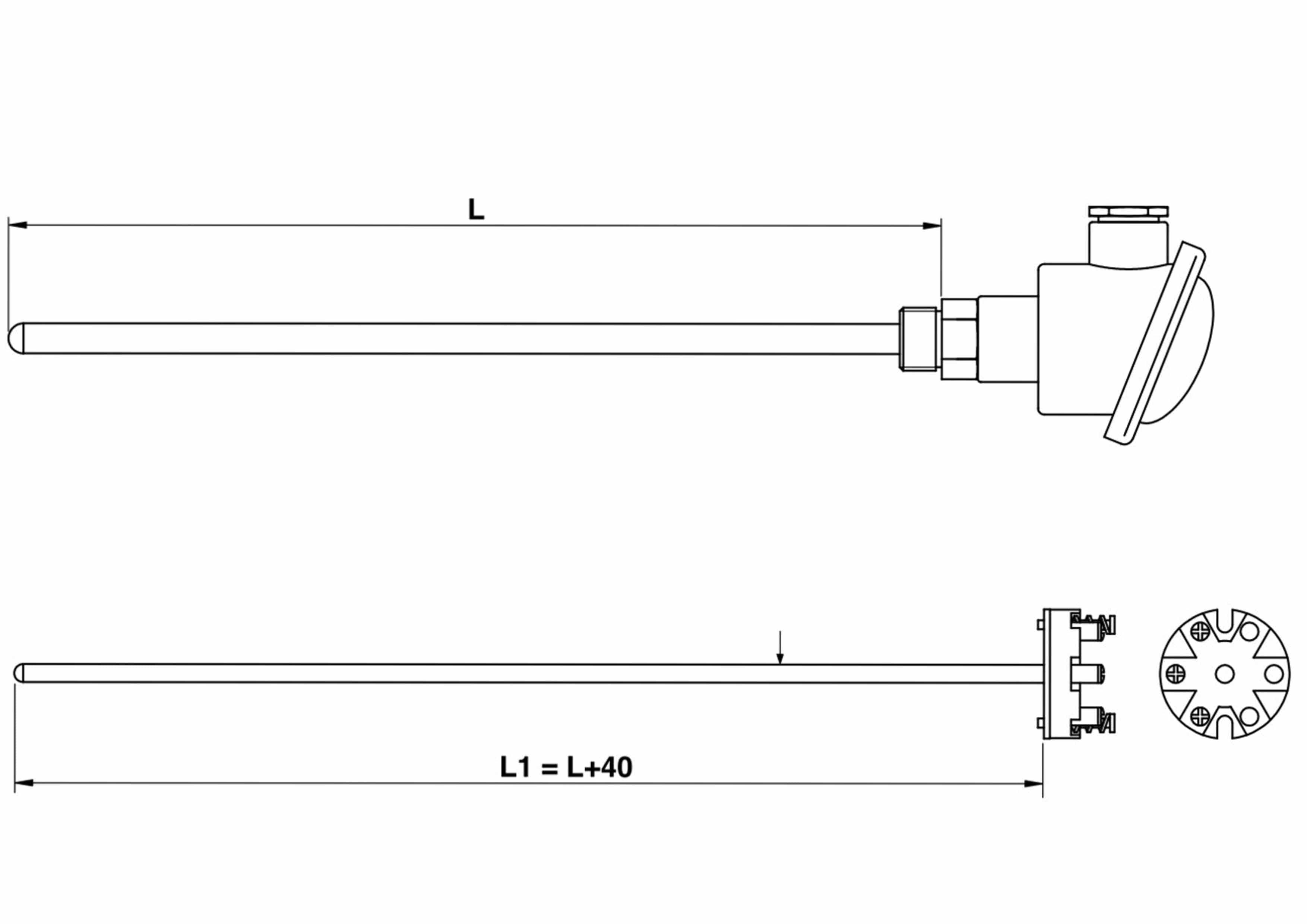 Plan de la sonde TC E8 Element interchangeable