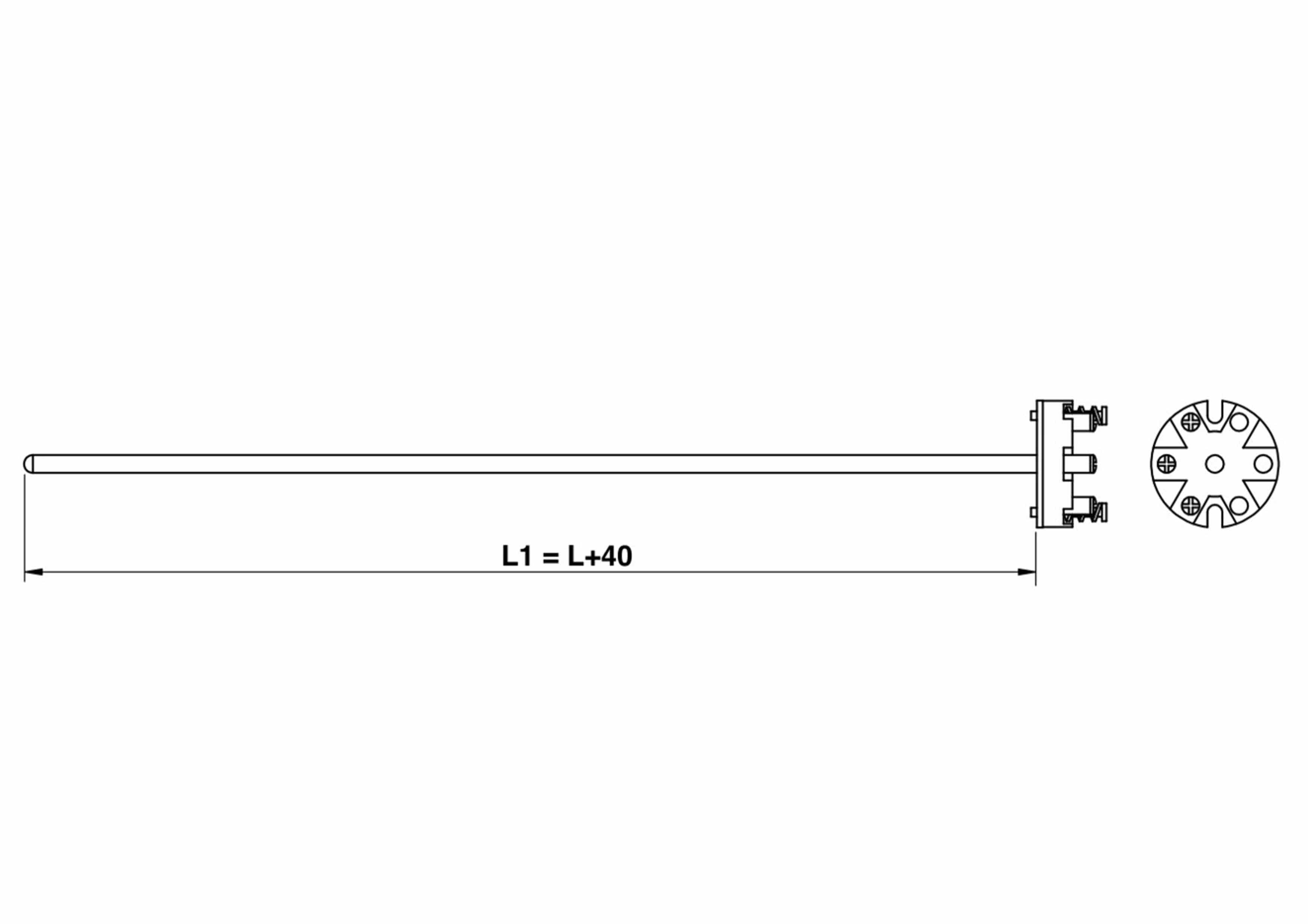 Plan de la sonde TC E9 Element interchangeable